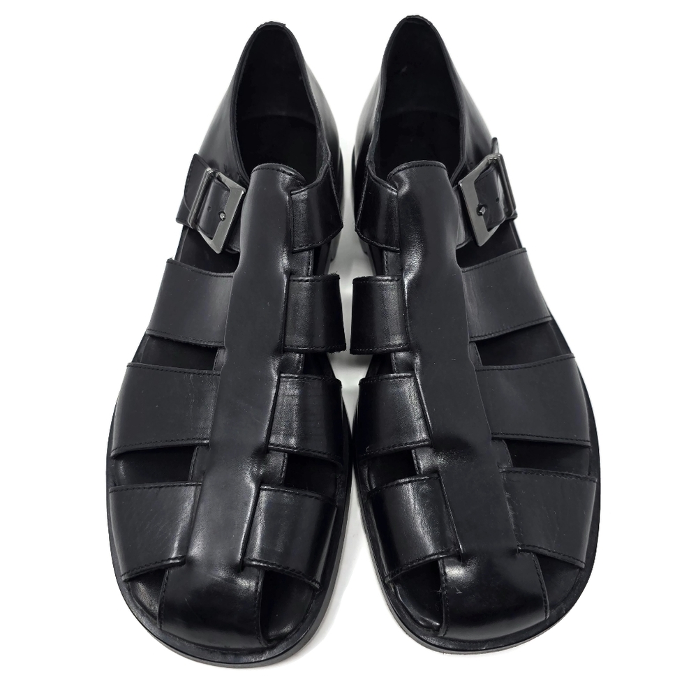 Men's Black Leather Sandals